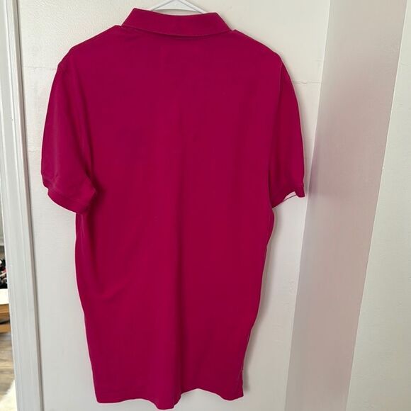Express Pink Polo Shirt with Navy Trim - Picture 3 of 8